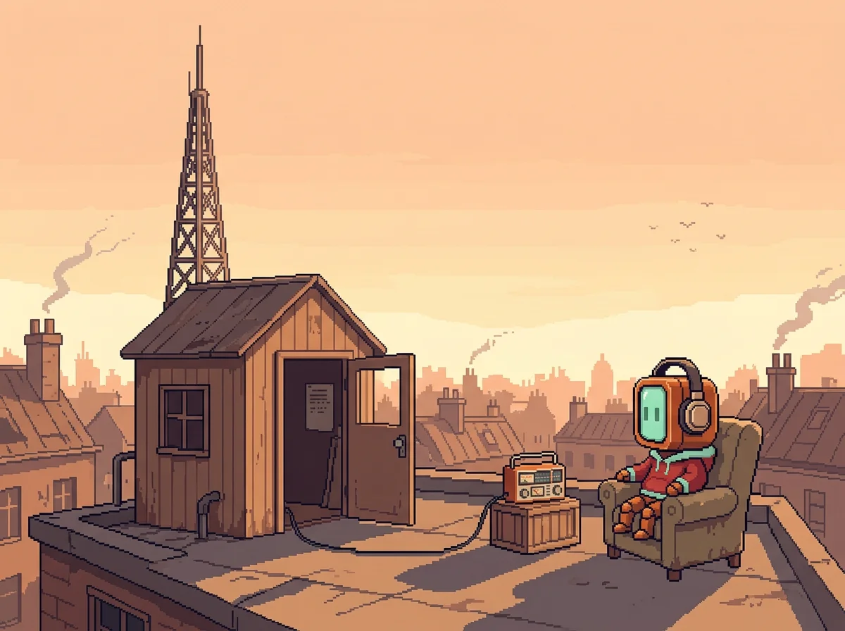 Nomi on the rooftop next to the Signal Club radio shack