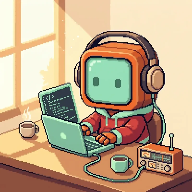 104.7 FM Coding station artwork